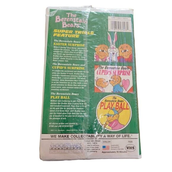 Berenstain Bears Easter Surprise, Cupids Surprise, Play Ball Super Triple VHS - Picture 2 of 2